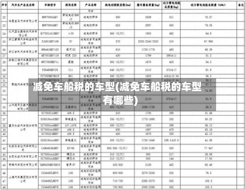 减免车船税的车型(减免车船税的车型有哪些)-第2张图片