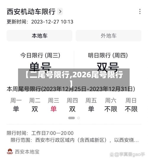 【二尾号限行,2026尾号限行】