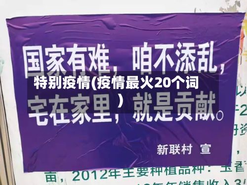 特别疫情(疫情最火20个词)