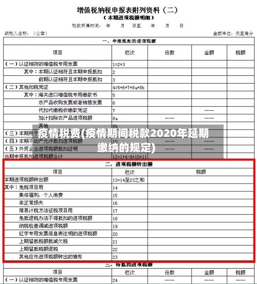 疫情税费(疫情期间税款2020年延期缴纳的规定)