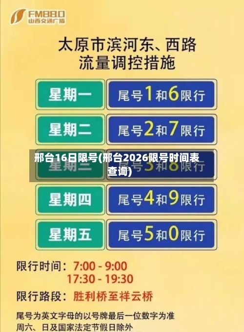 邢台16日限号(邢台2026限号时间表查询)