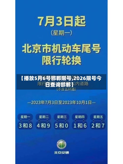 【播放5月6号邯郸限号,2026限号今日查询邯郸】-第2张图片