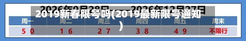 2019新春限号吗(2019最新限号通知)