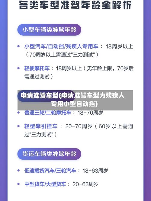 申请准驾车型(申请准驾车型为残疾人专用小型自动挡)-第2张图片