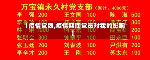 【疫情党团,疫情期间党员对我的影响】