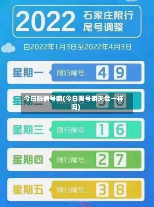 今日限俩号啊(今日限号明天会一样吗)