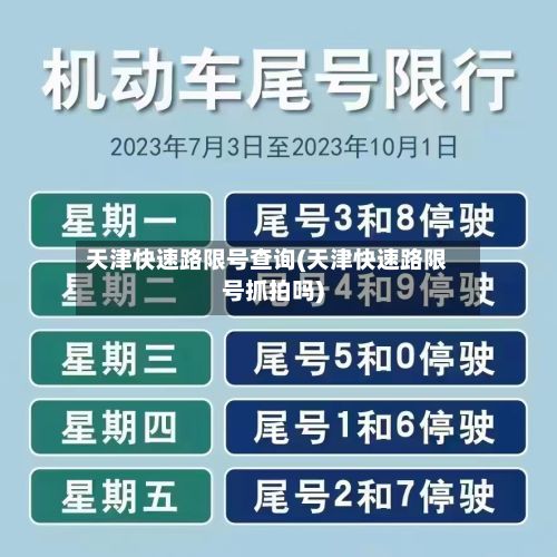 天津快速路限号查询(天津快速路限号抓拍吗)