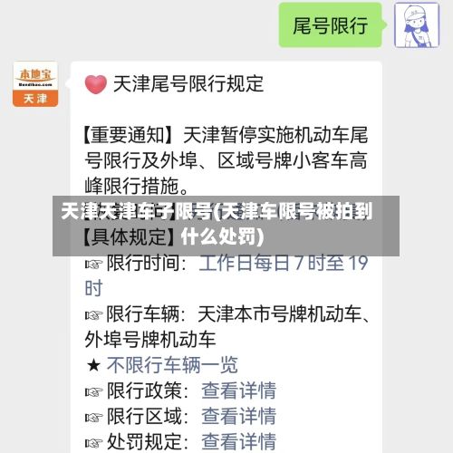 天津天津车子限号(天津车限号被拍到什么处罚)-第2张图片