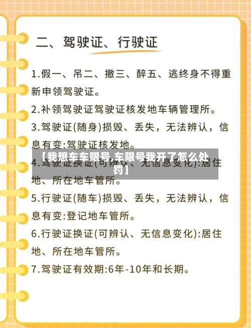 【我想车车限号,车限号我开了怎么处罚】